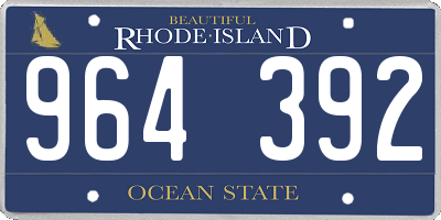 RI license plate 964392