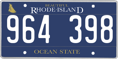 RI license plate 964398