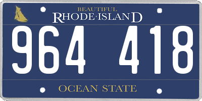 RI license plate 964418