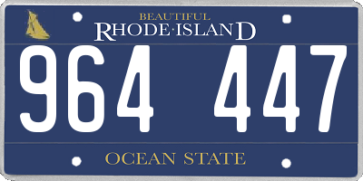 RI license plate 964447