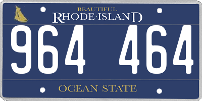 RI license plate 964464