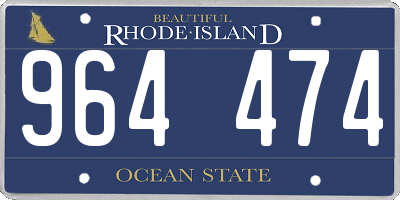 RI license plate 964474