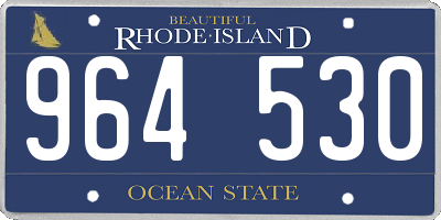 RI license plate 964530