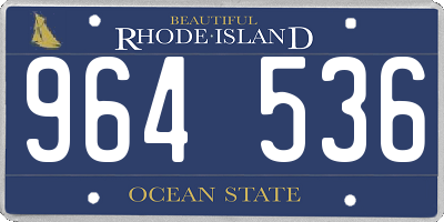 RI license plate 964536