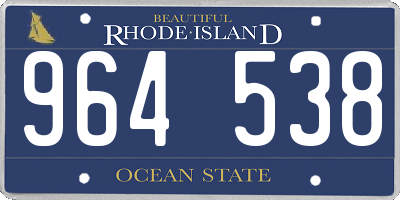 RI license plate 964538