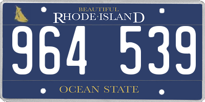 RI license plate 964539