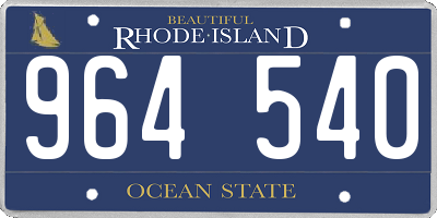 RI license plate 964540