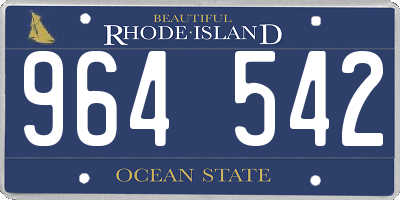 RI license plate 964542