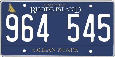 RI license plate 964545