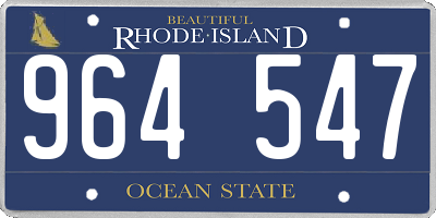 RI license plate 964547