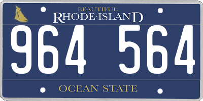 RI license plate 964564