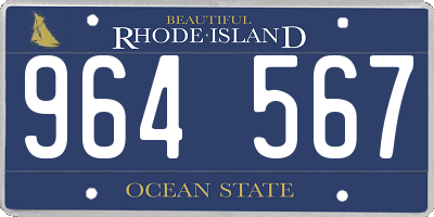 RI license plate 964567