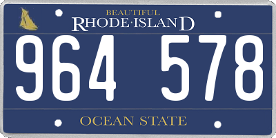 RI license plate 964578