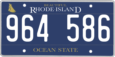 RI license plate 964586