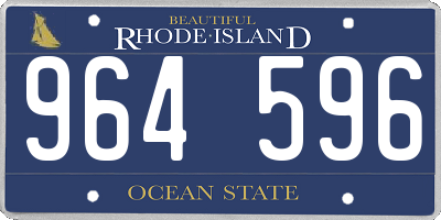 RI license plate 964596