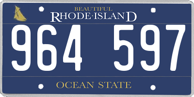 RI license plate 964597