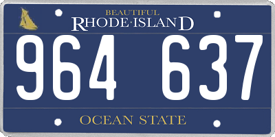 RI license plate 964637