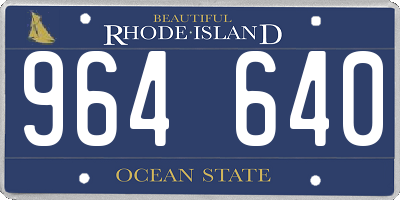 RI license plate 964640