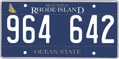 RI license plate 964642