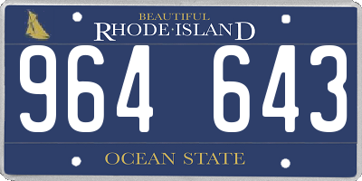 RI license plate 964643
