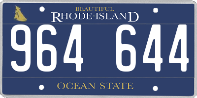 RI license plate 964644