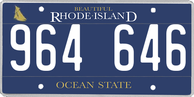 RI license plate 964646