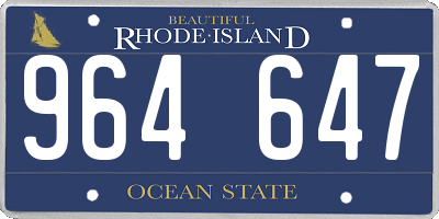 RI license plate 964647