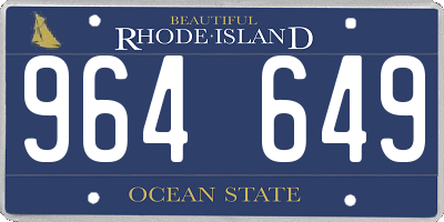 RI license plate 964649