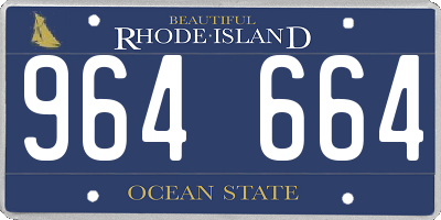RI license plate 964664