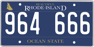 RI license plate 964666