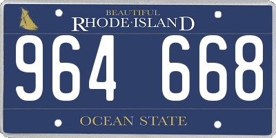 RI license plate 964668