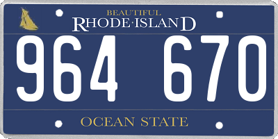 RI license plate 964670