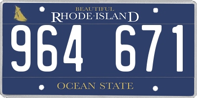 RI license plate 964671