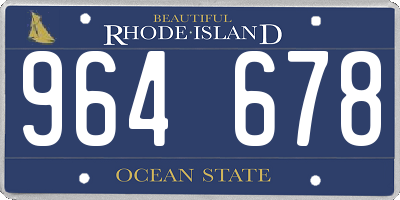 RI license plate 964678