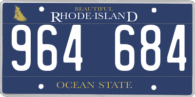 RI license plate 964684