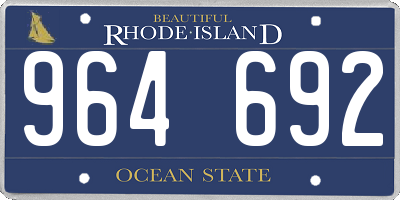 RI license plate 964692