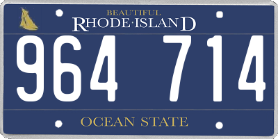 RI license plate 964714