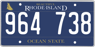 RI license plate 964738