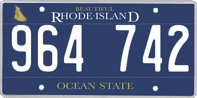 RI license plate 964742