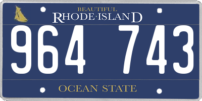 RI license plate 964743