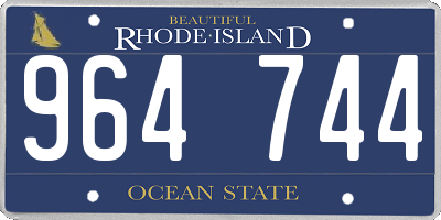 RI license plate 964744