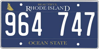 RI license plate 964747