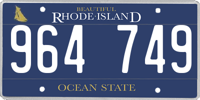 RI license plate 964749