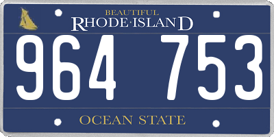 RI license plate 964753