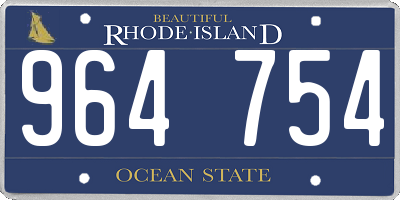 RI license plate 964754