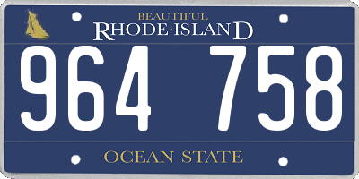 RI license plate 964758