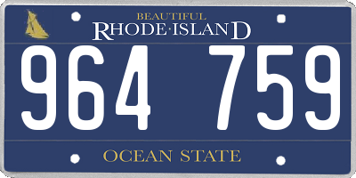 RI license plate 964759