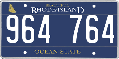 RI license plate 964764