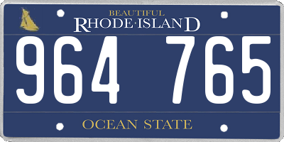 RI license plate 964765