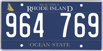 RI license plate 964769